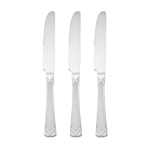 Evansville Frosted Dinner Knives, Set of 3