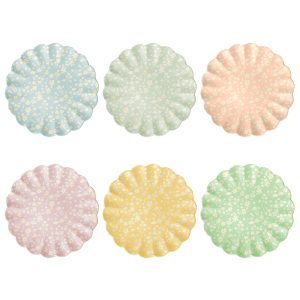 Floral Assorted Bamboo Large Plates, Set of 6