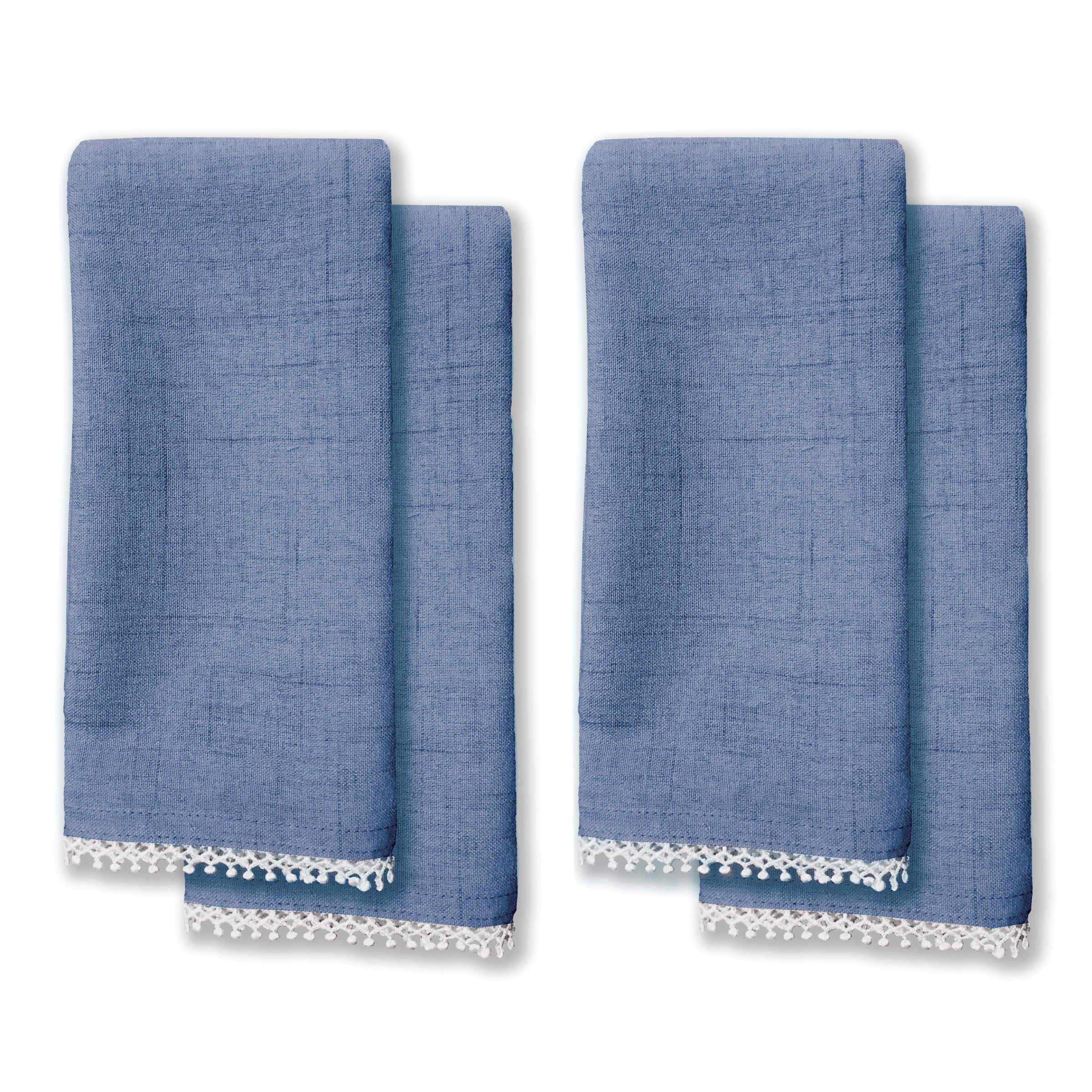 French Perle Periwinkle 19x19 Napkins, Set of 4 - Image 2