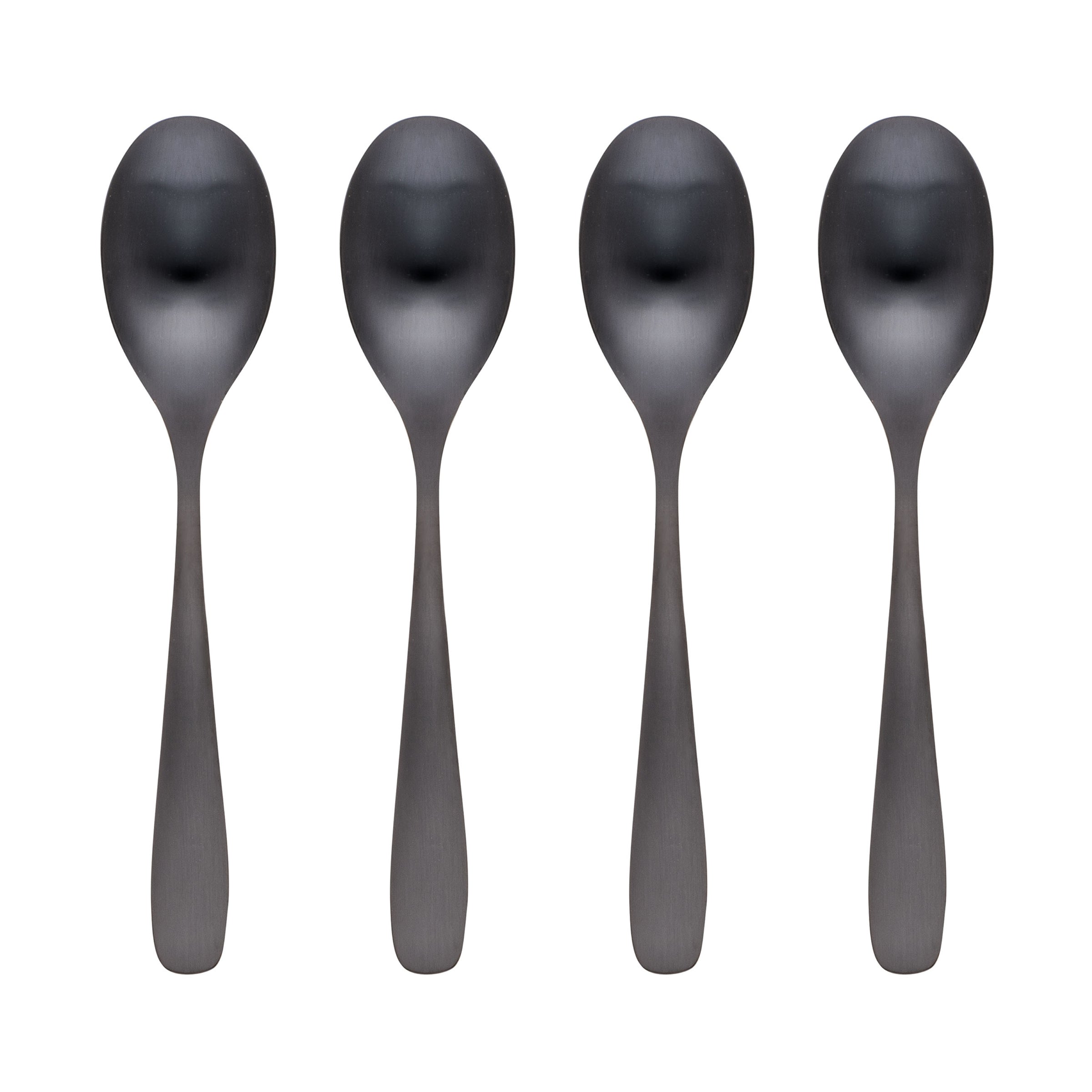 Eliana Black Satin Dinner Spoons, Set of 4