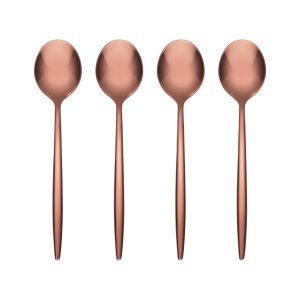 Gaze Copper Mirror Demitasse Spoons, Set of 4