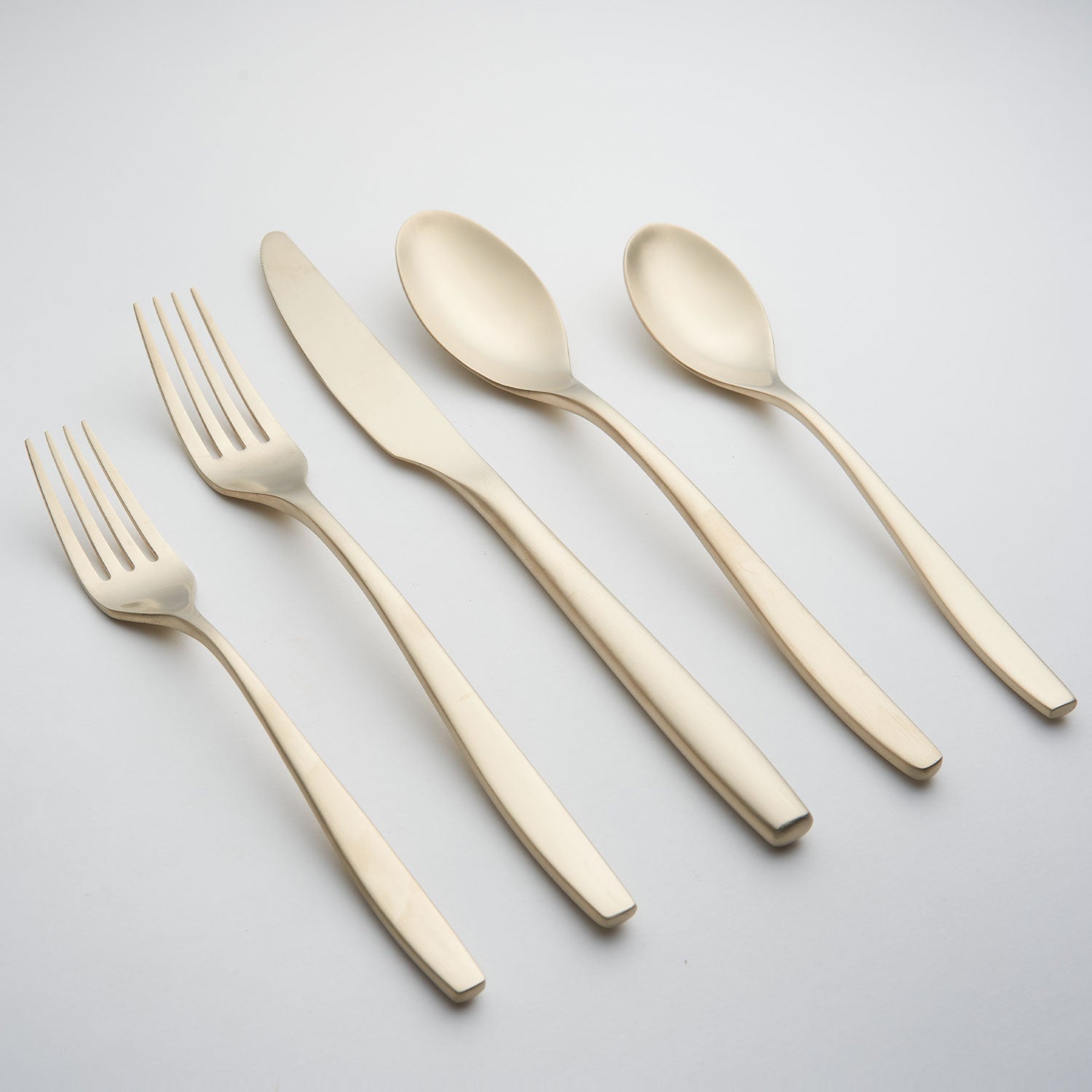 Averie Champagne Satin 20-Piece Flatware Set - Image 2