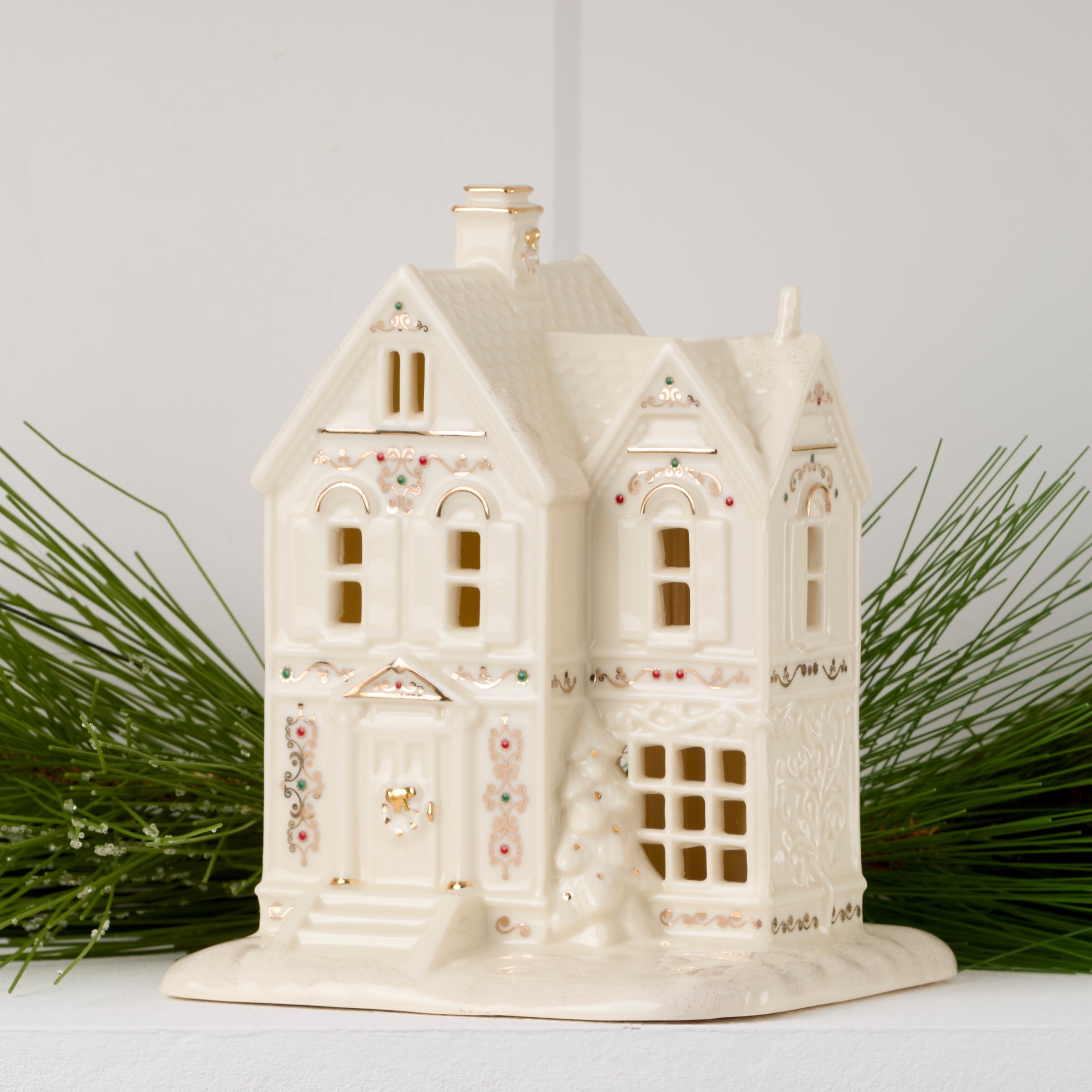 Mistletoe Park Victorian House Lit Figurine - Image 7