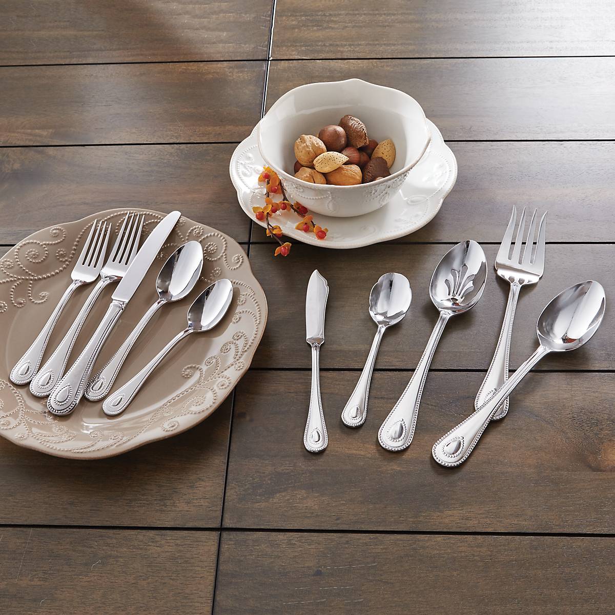 French Perle 65-Piece Flatware Set - Image 5