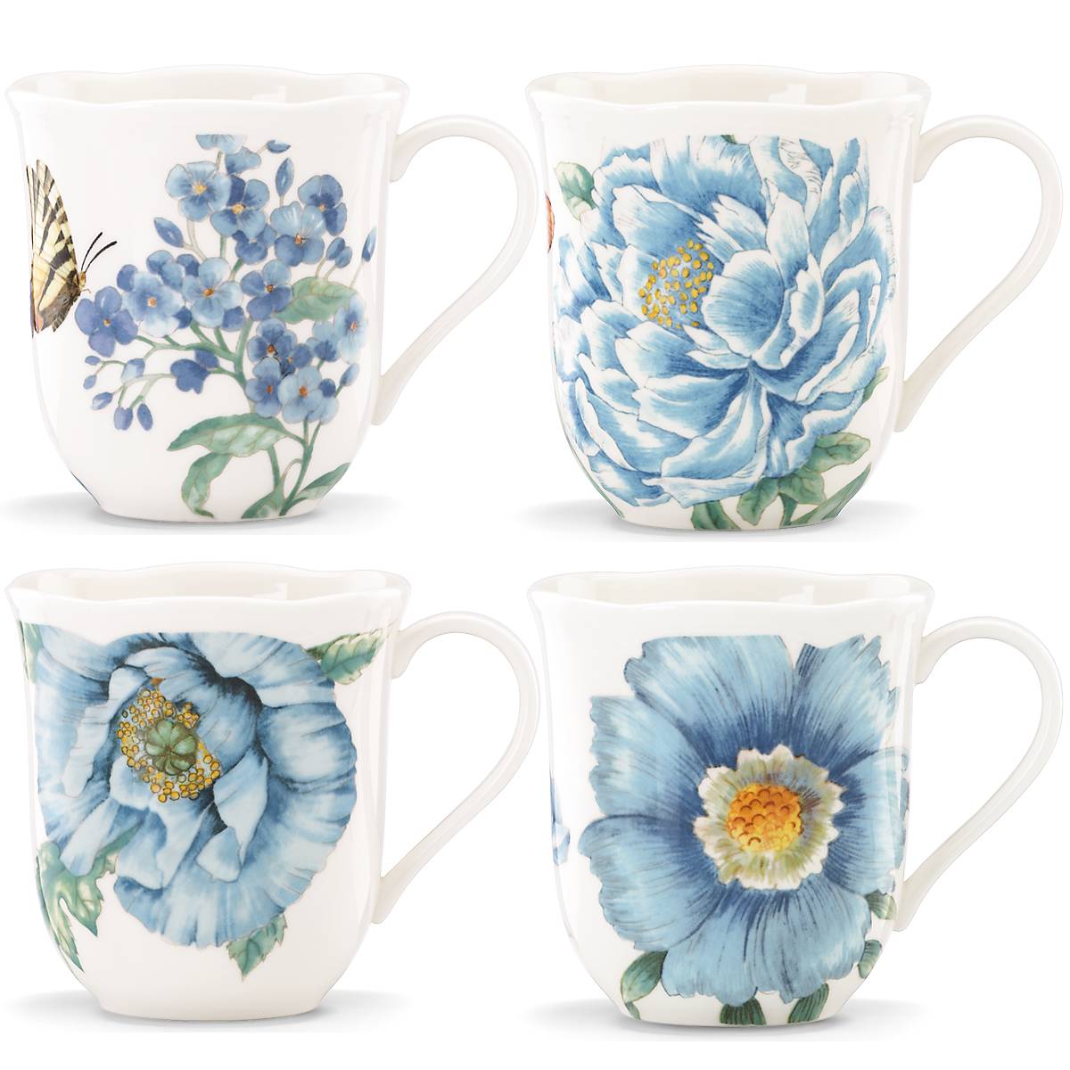 Butterfly Meadow Blue Mugs, Set of 4 - Image 2