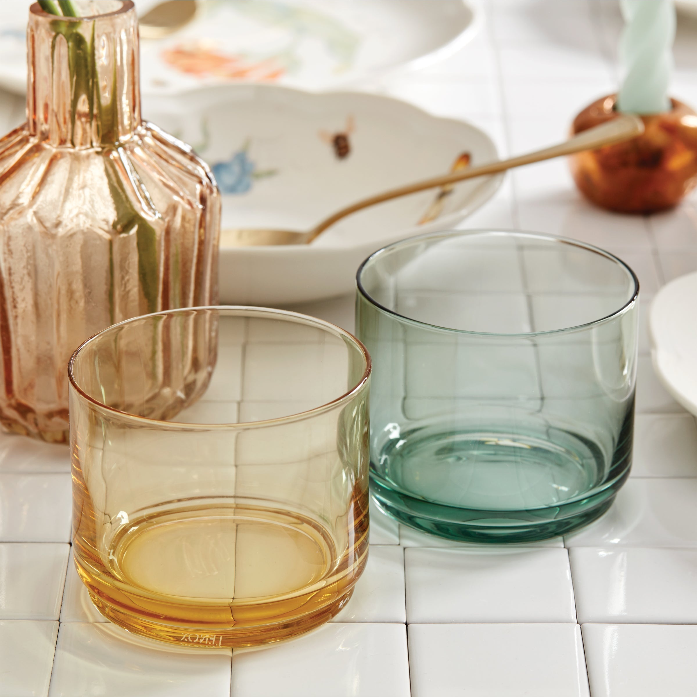 Tuscany Classics Stackable Green Short Glasses, Set of 4 - Image 10