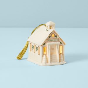 Christmas Village School Lit Ornament
