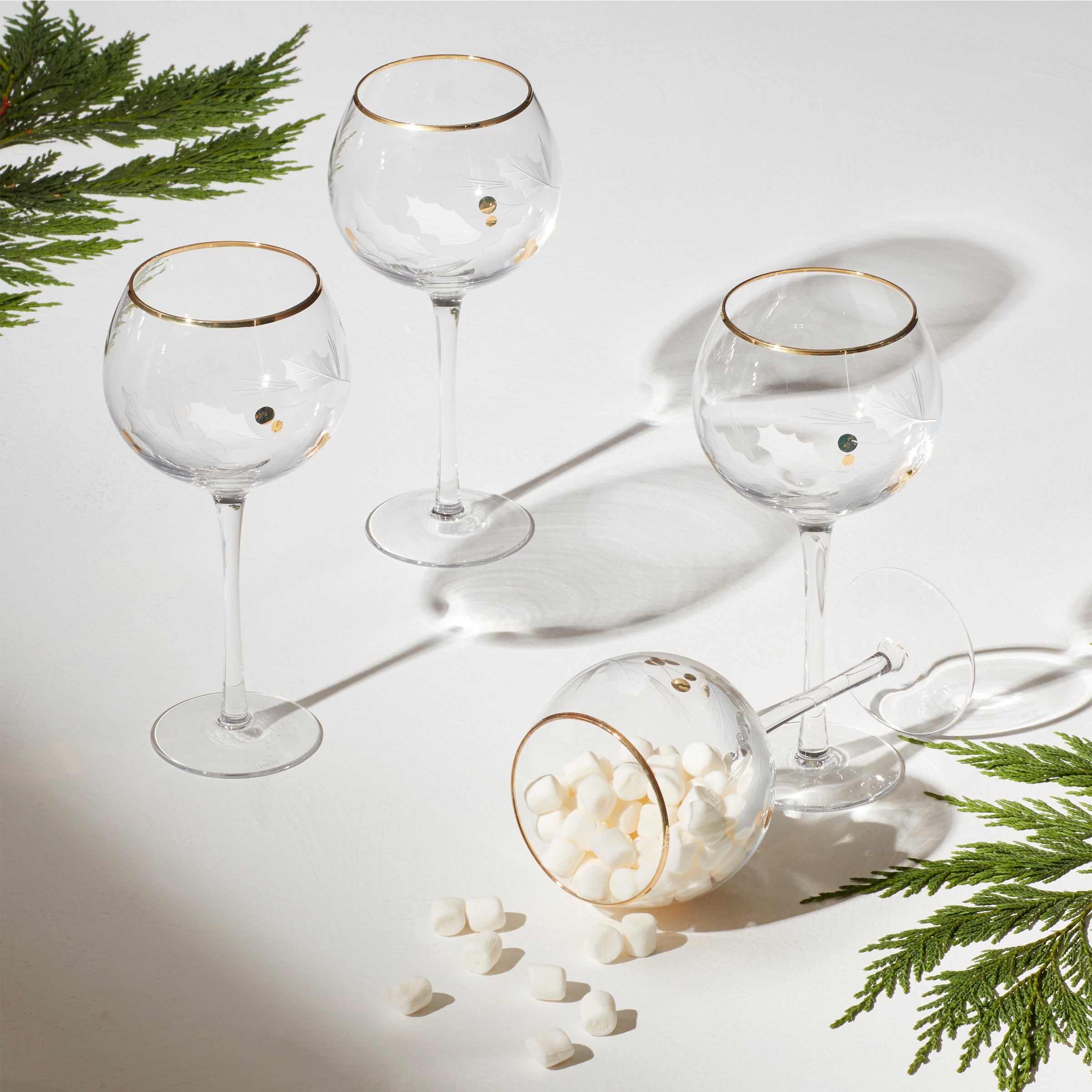 Holiday Gold Balloon Glasses, Set of 4 - Image 2