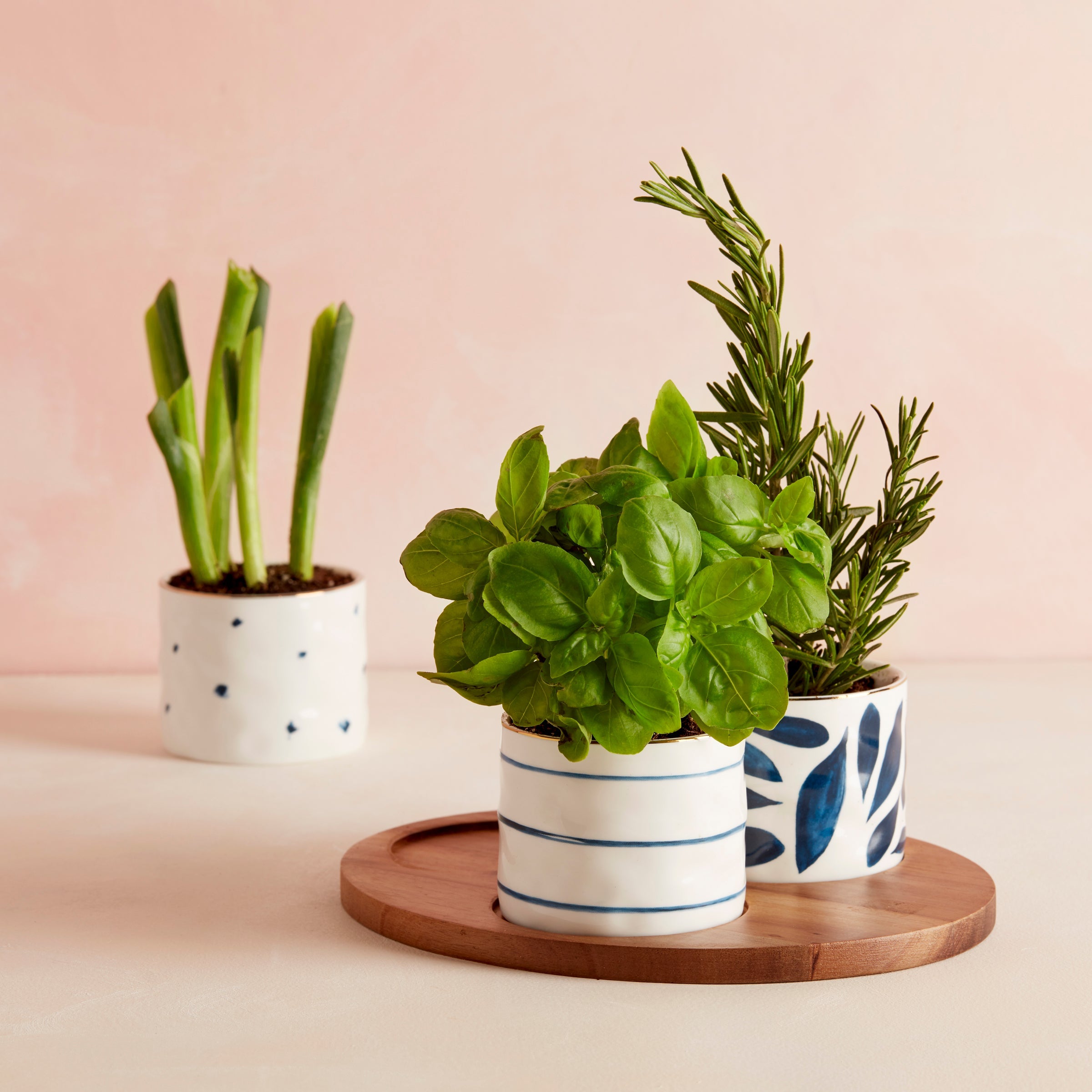 Blue Bay Snack Bowls with Wood Tray, Set of 3 - Image 3