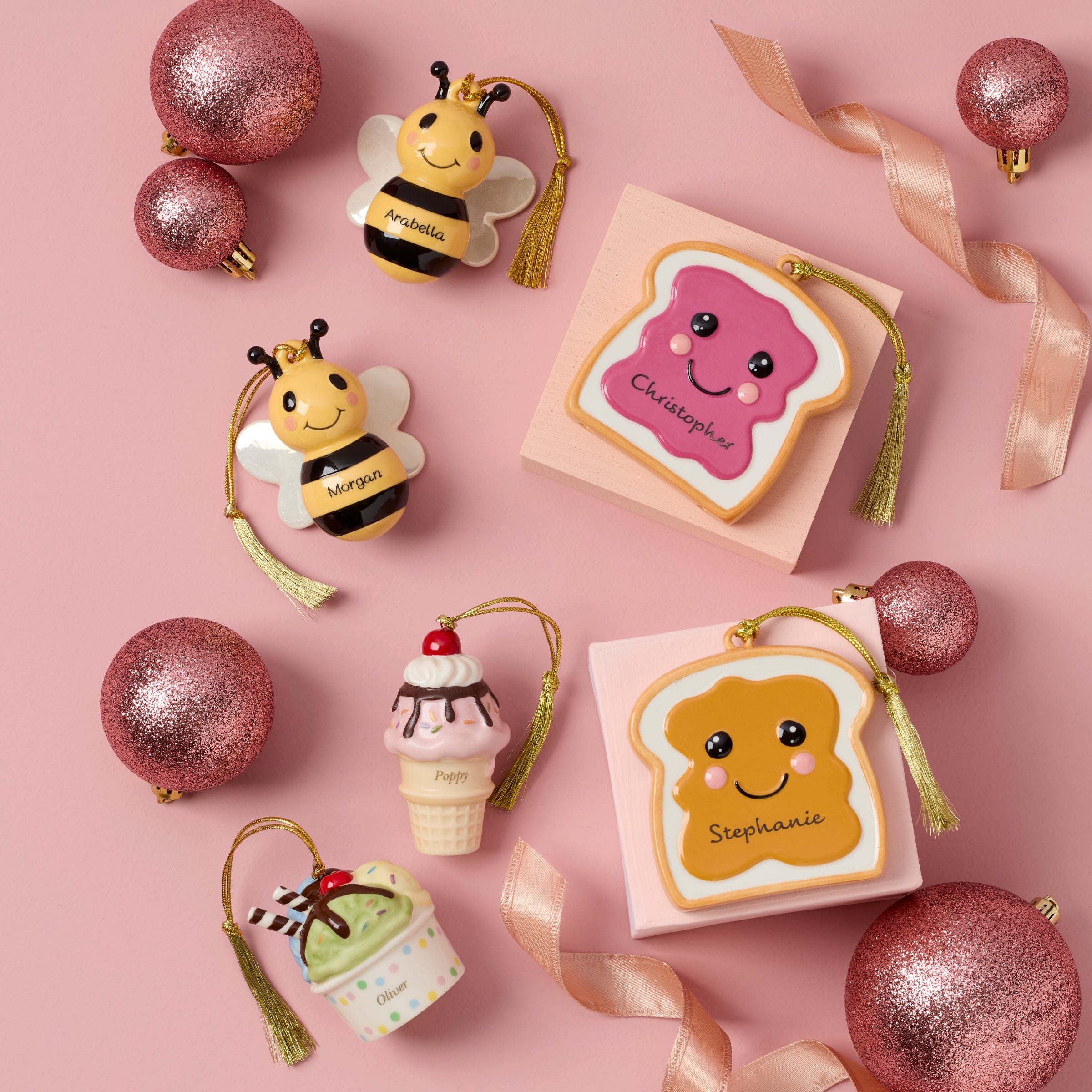 Personalized Forever Friends Bees 2-Piece Ornament Set - Image 3