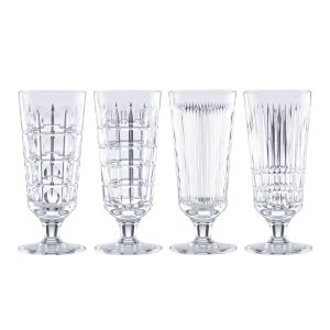 New Vintage Crystal Iced Beverage Glasses, Set of 4