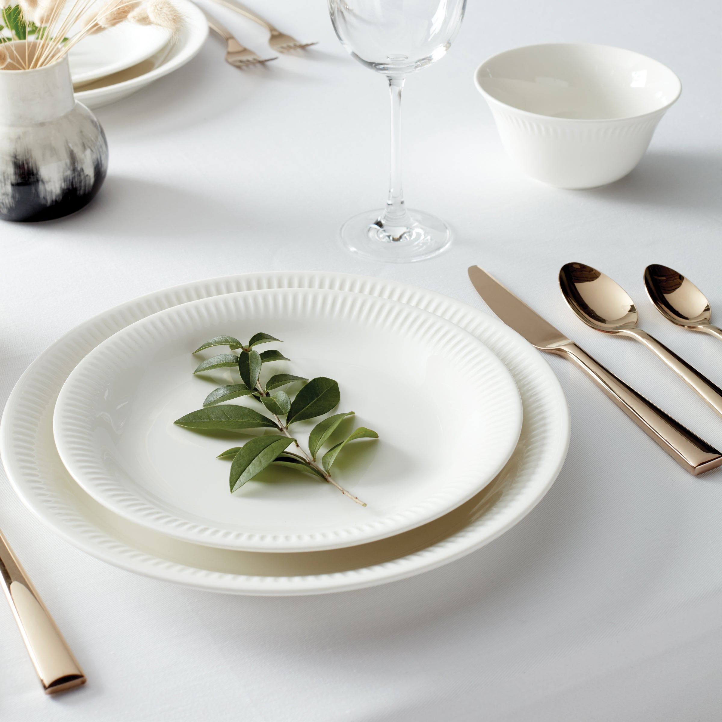 Profile White Dinner Plates, Set of 4 - Image 4