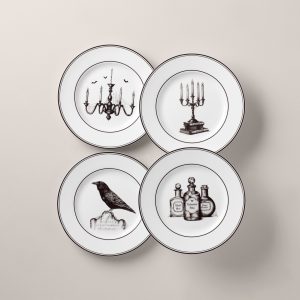 Vintage Halloween Dessert Plates, Set of 4