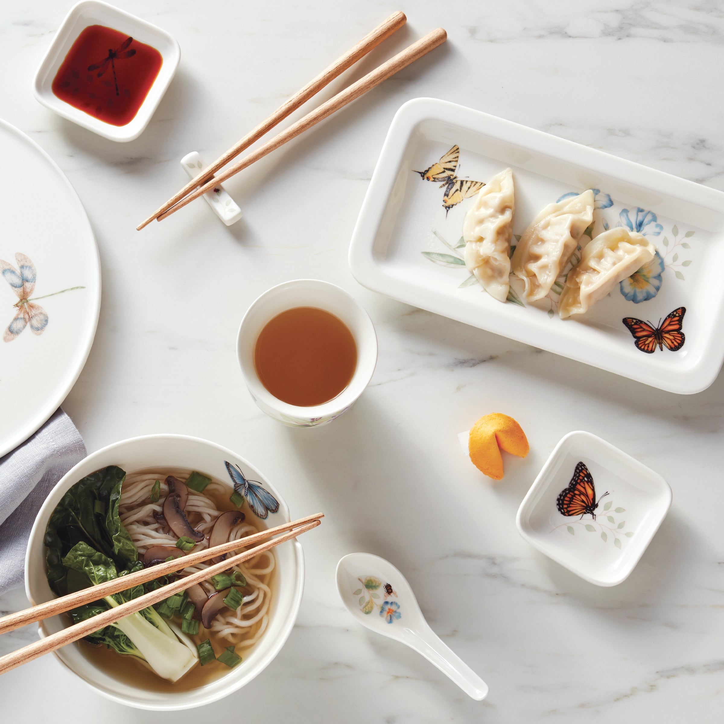 Butterfly Meadow Sushi Plate & Bowls - Image 4