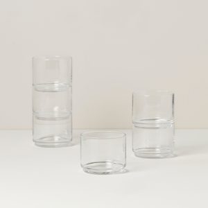 Tuscany Classics Stackable Clear Short Glasses, Set of 6