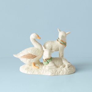 First Blessing Goose & Lambs Figurine