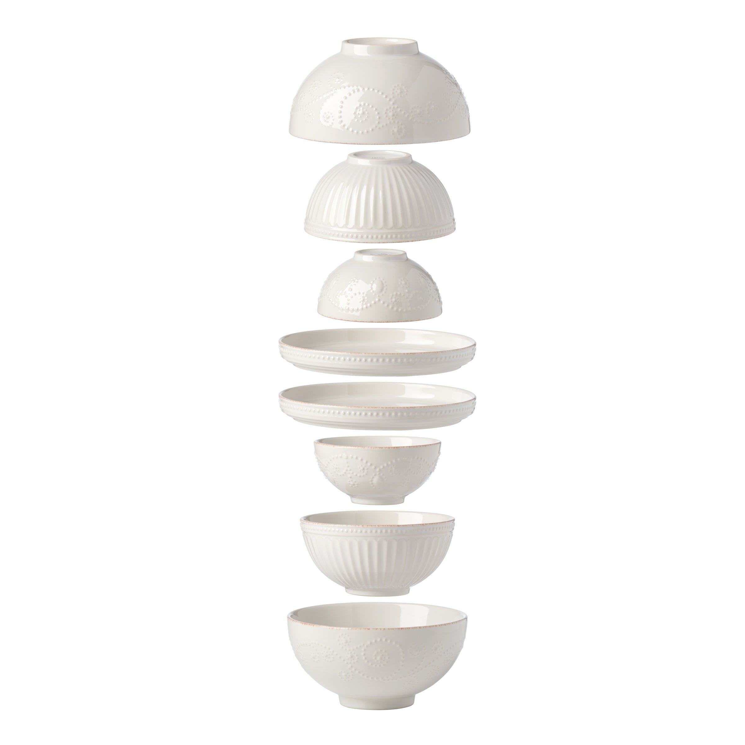 French Perle Luna 8-Piece Nesting Dinnerware Set - Image 2