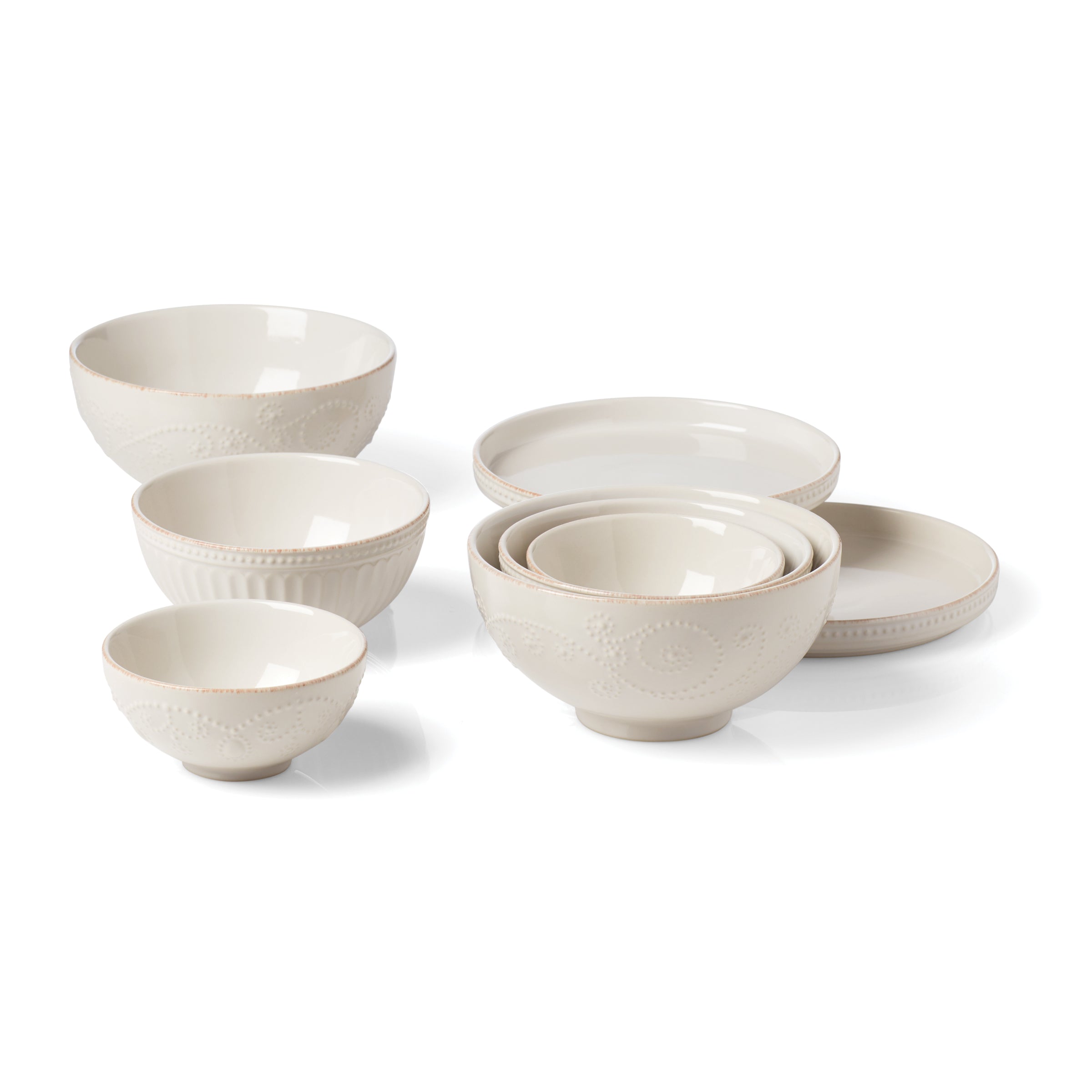 French Perle Luna 8-Piece Nesting Dinnerware Set - Image 3