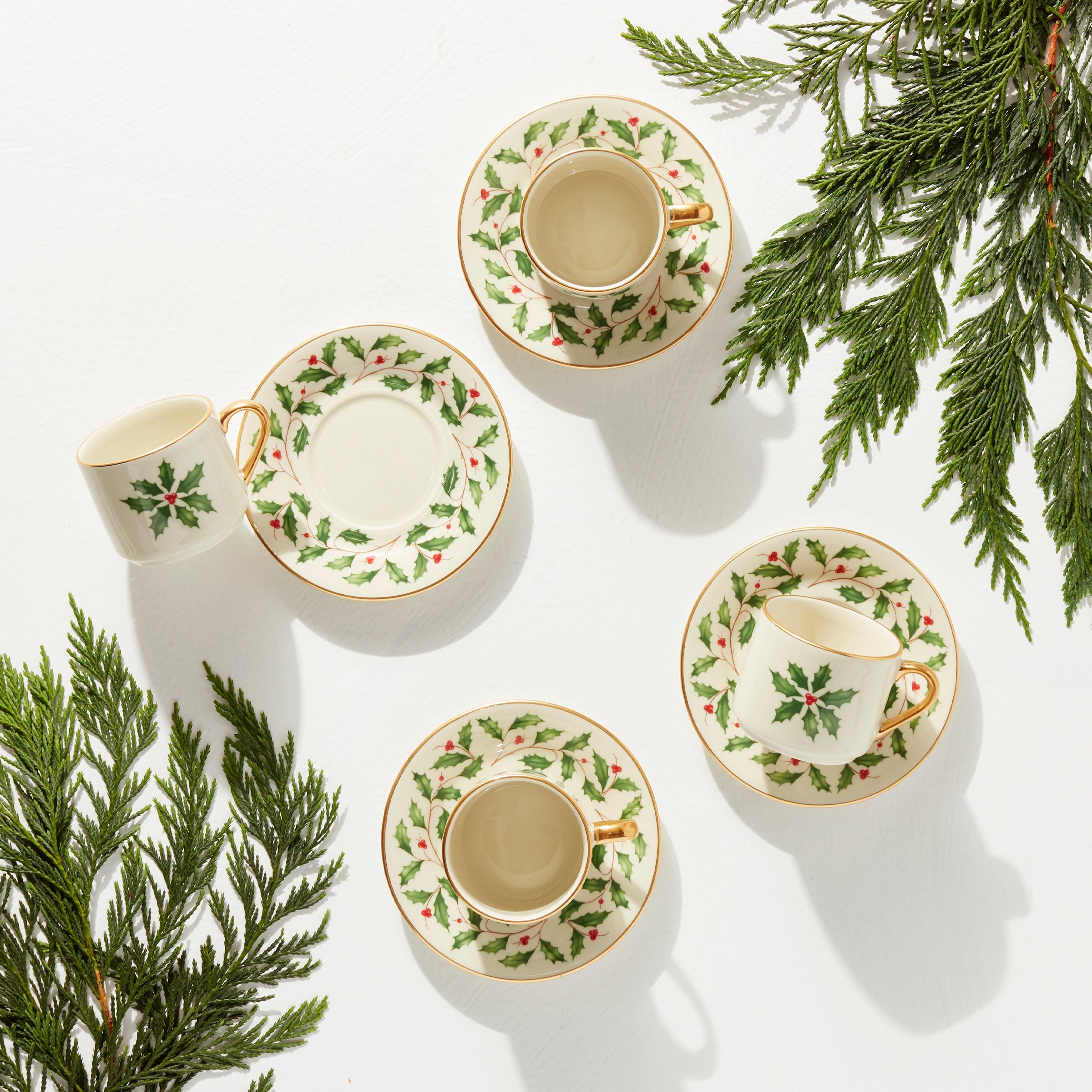 Holiday Espresso Cup & Saucer, Set of 4 - Image 3