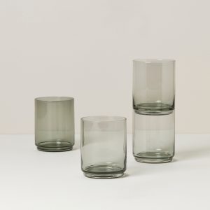 Tuscany Classics Stackable Smoke Tall Glasses, Set of 4