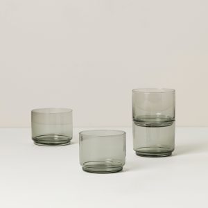 Tuscany Classics Stackable Smoke Short Glasses,  Set of 4
