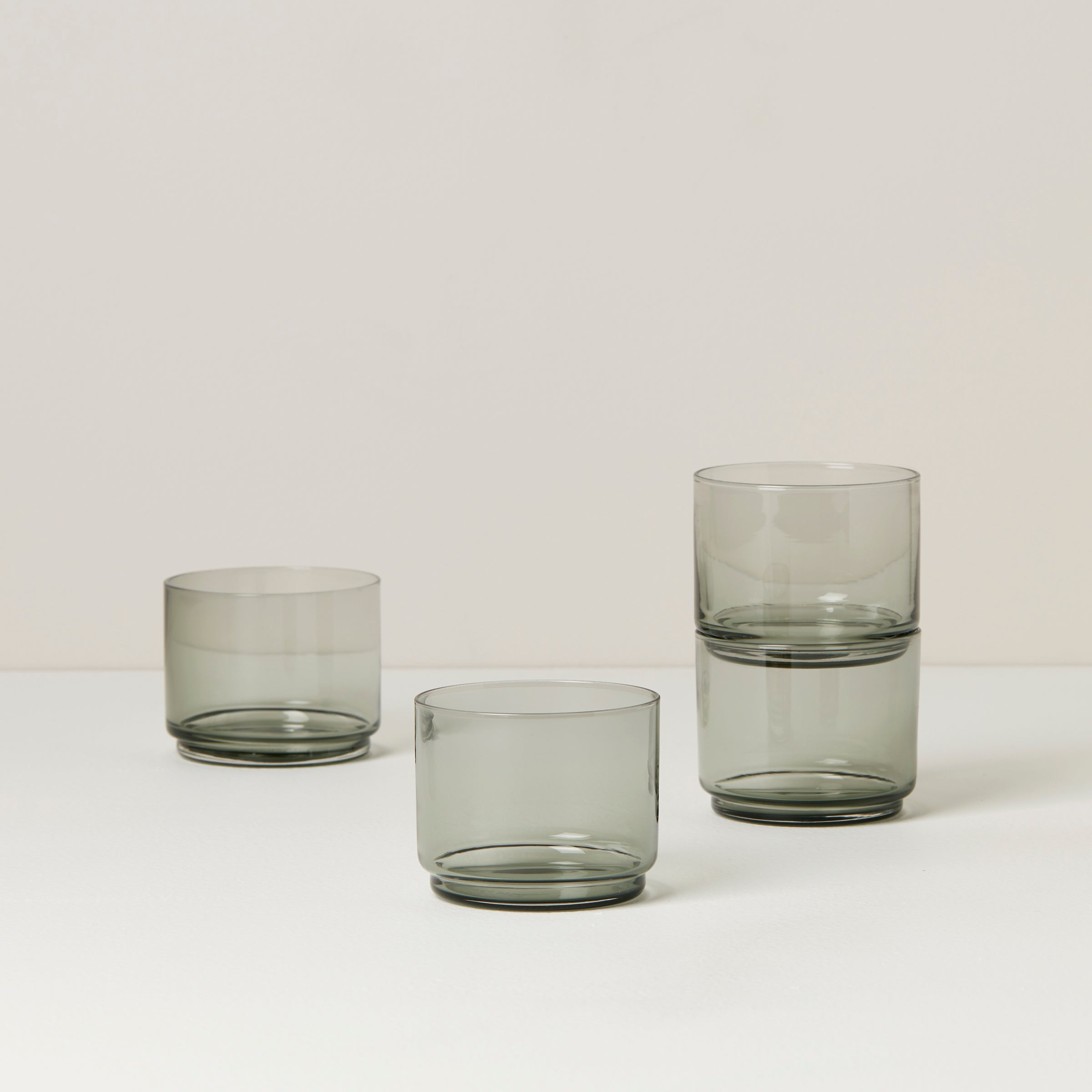 Tuscany Classics Stackable Smoke Short Glasses, Set of 4