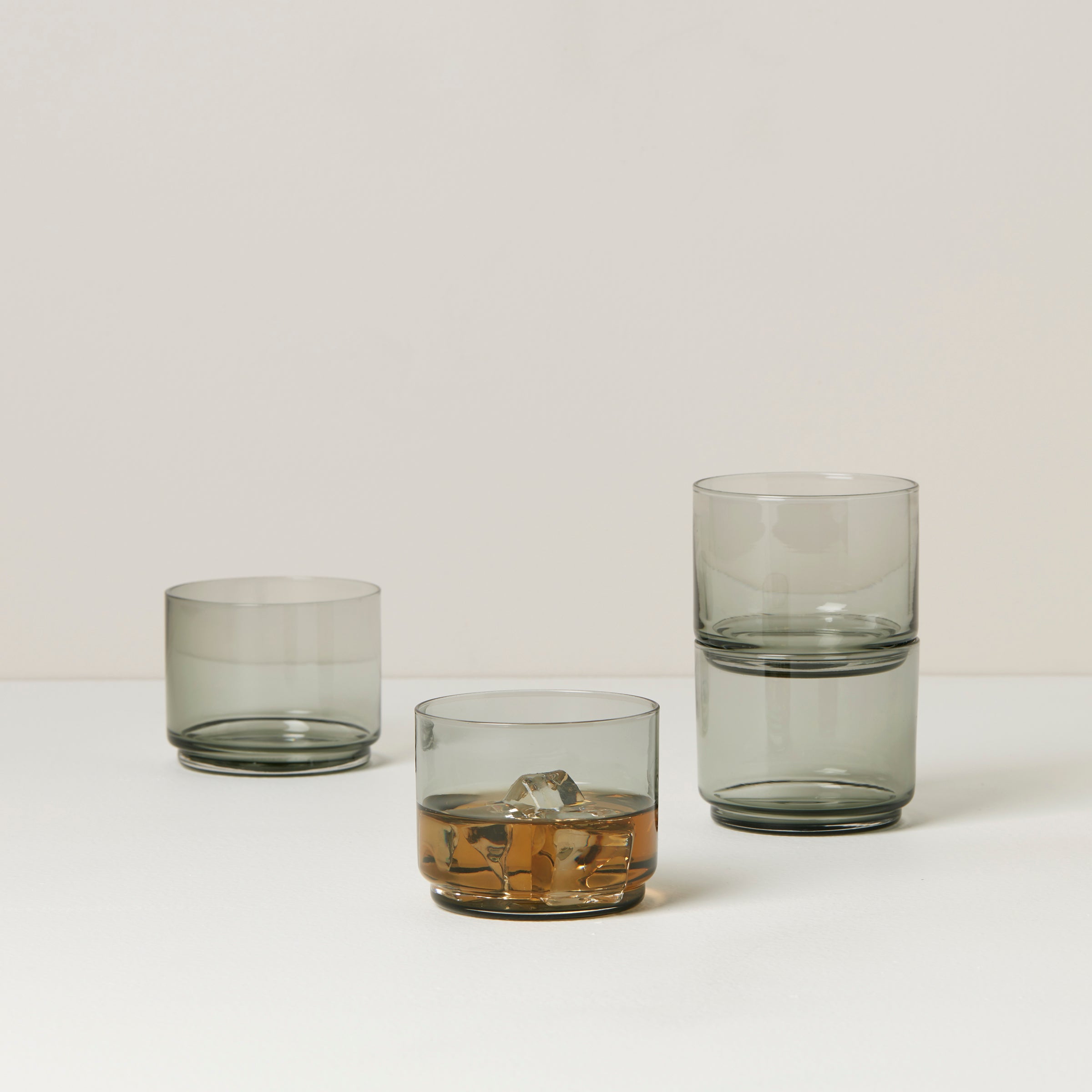 Tuscany Classics Stackable Smoke Short Glasses, Set of 4 - Image 2