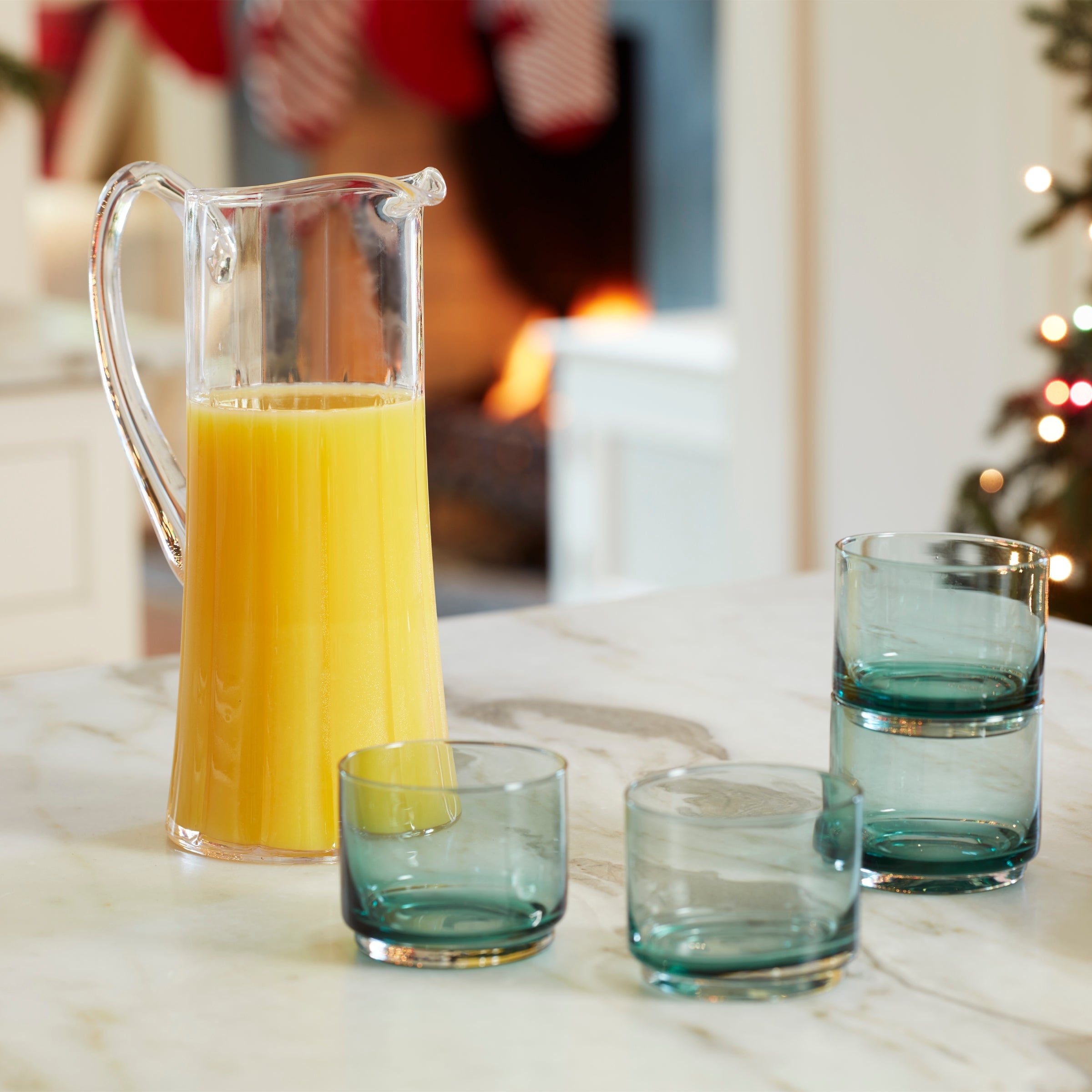 Tuscany Classics Stackable Green Short Glasses, Set of 4 - Image 13