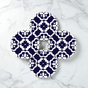 Elegant Geo Accent Plates, Set of 4
