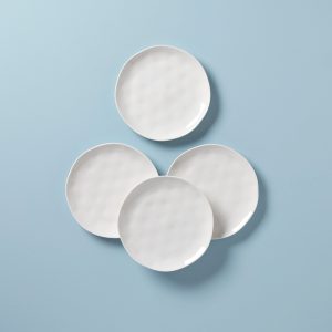 Bay Colors White Accent Plates, Set of 4