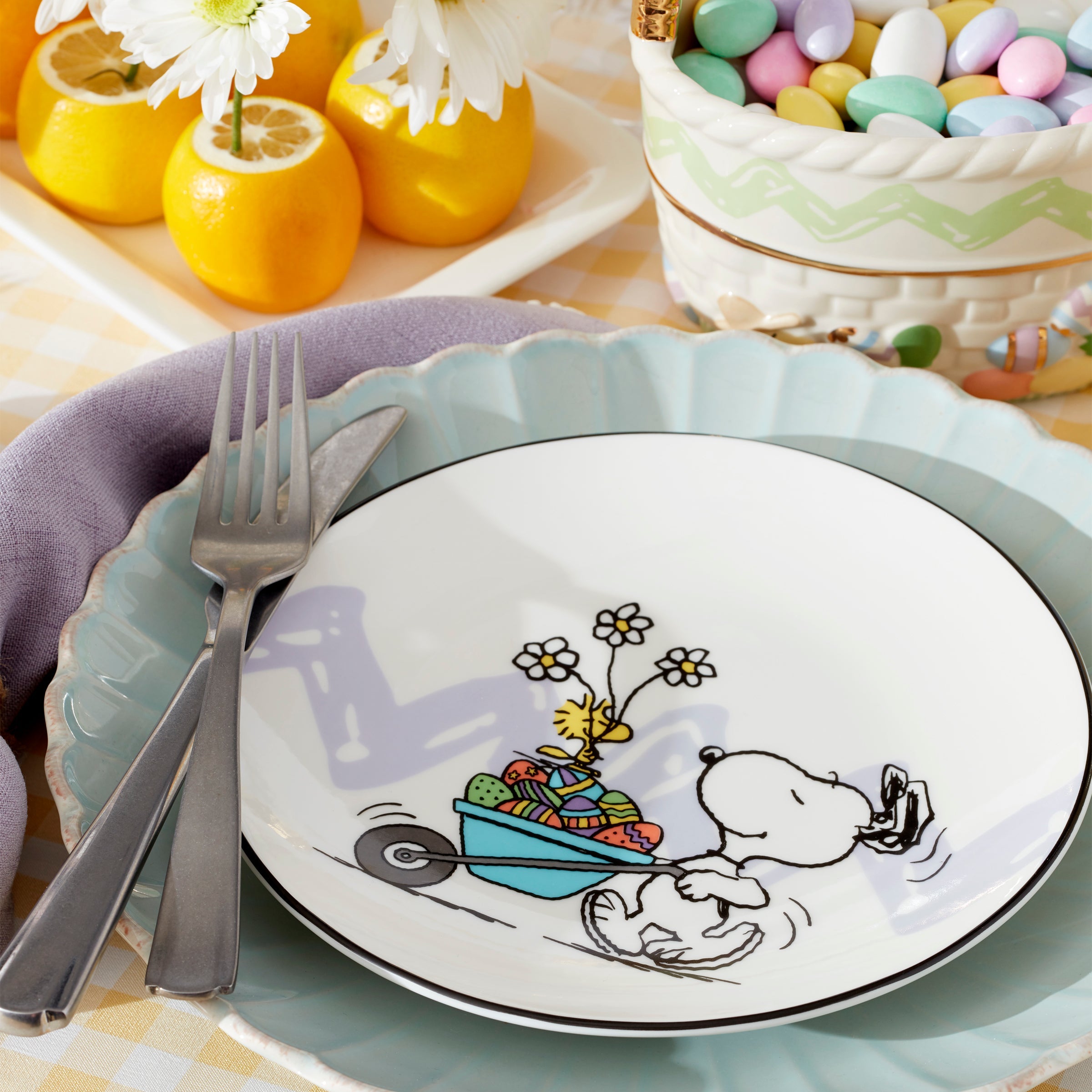 French Perle Scallop Ice Blue 12-Piece Dinnerware Set - Image 5
