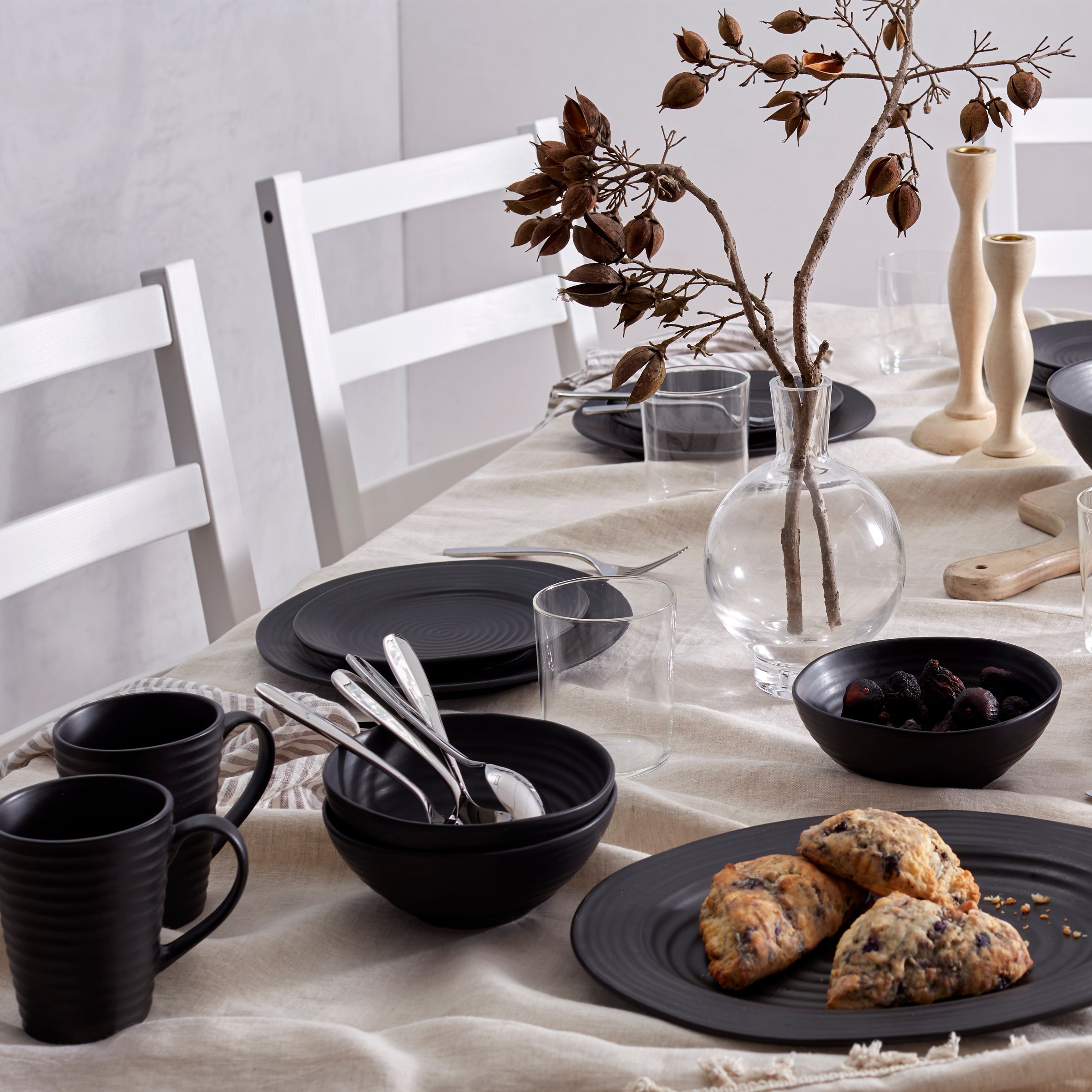 Ridge Black Mugs, Set of 4 - Image 3