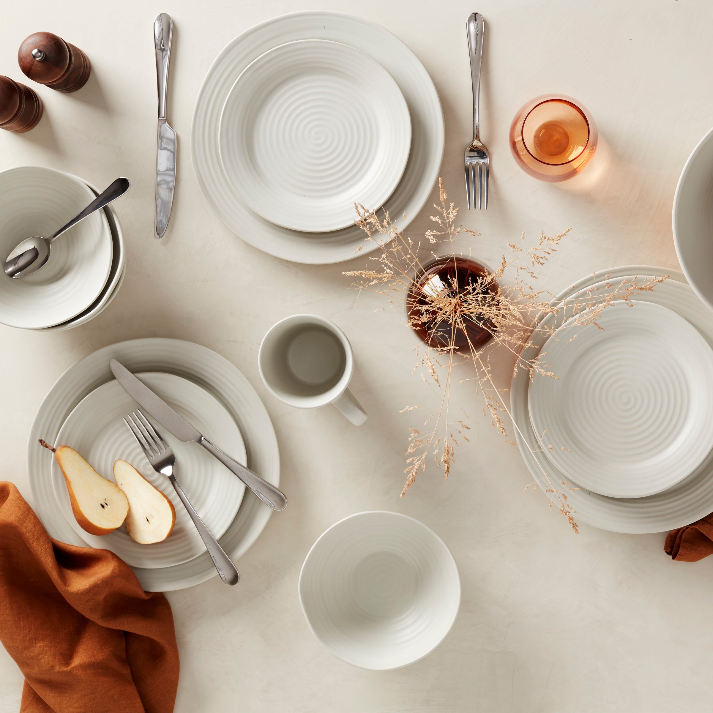 Ridge White 12-Piece Dinnerware Set - Image 9