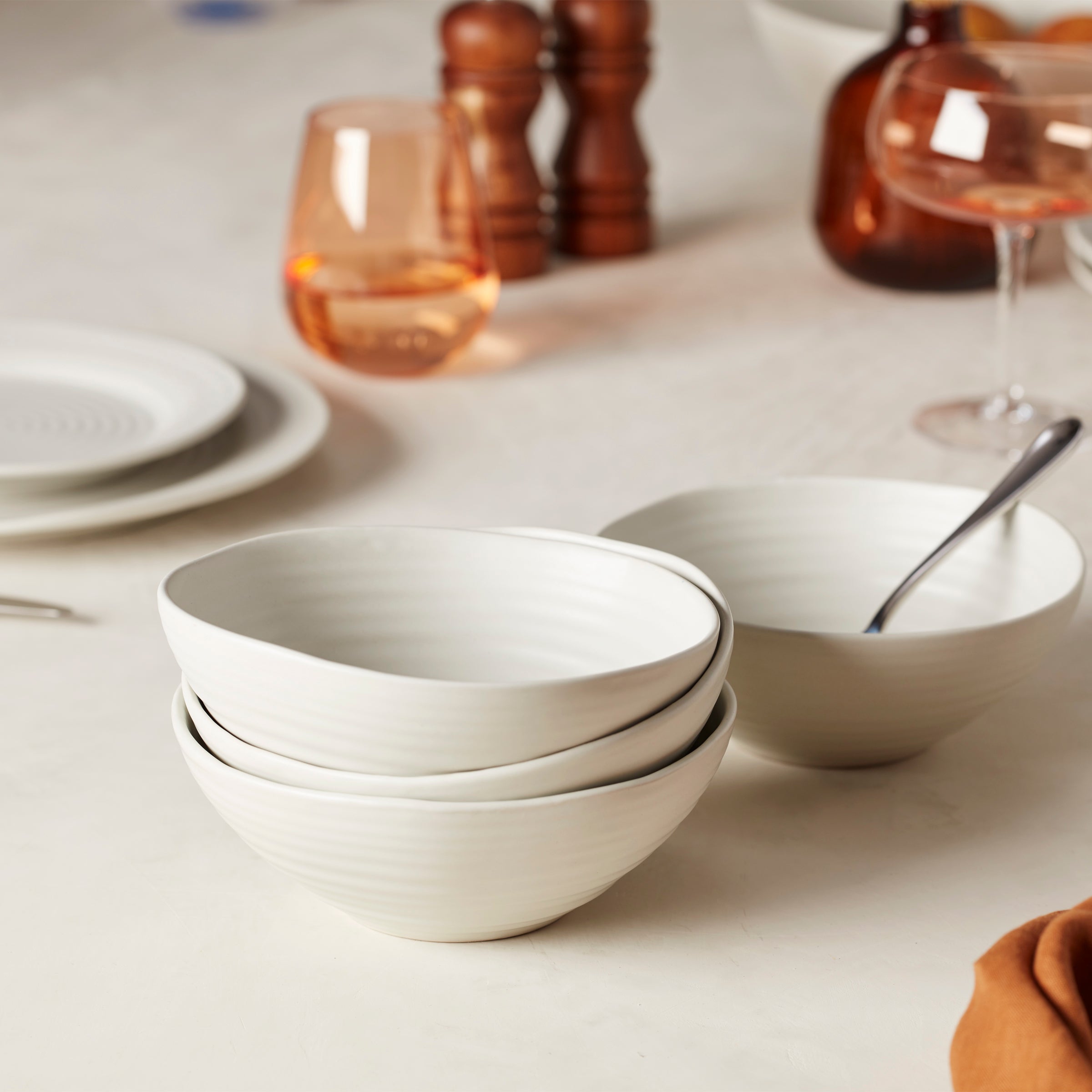 Ridge White 12-Piece Dinnerware Set - Image 15