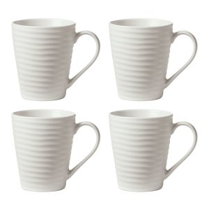 Ridge White Mugs, Set of 4