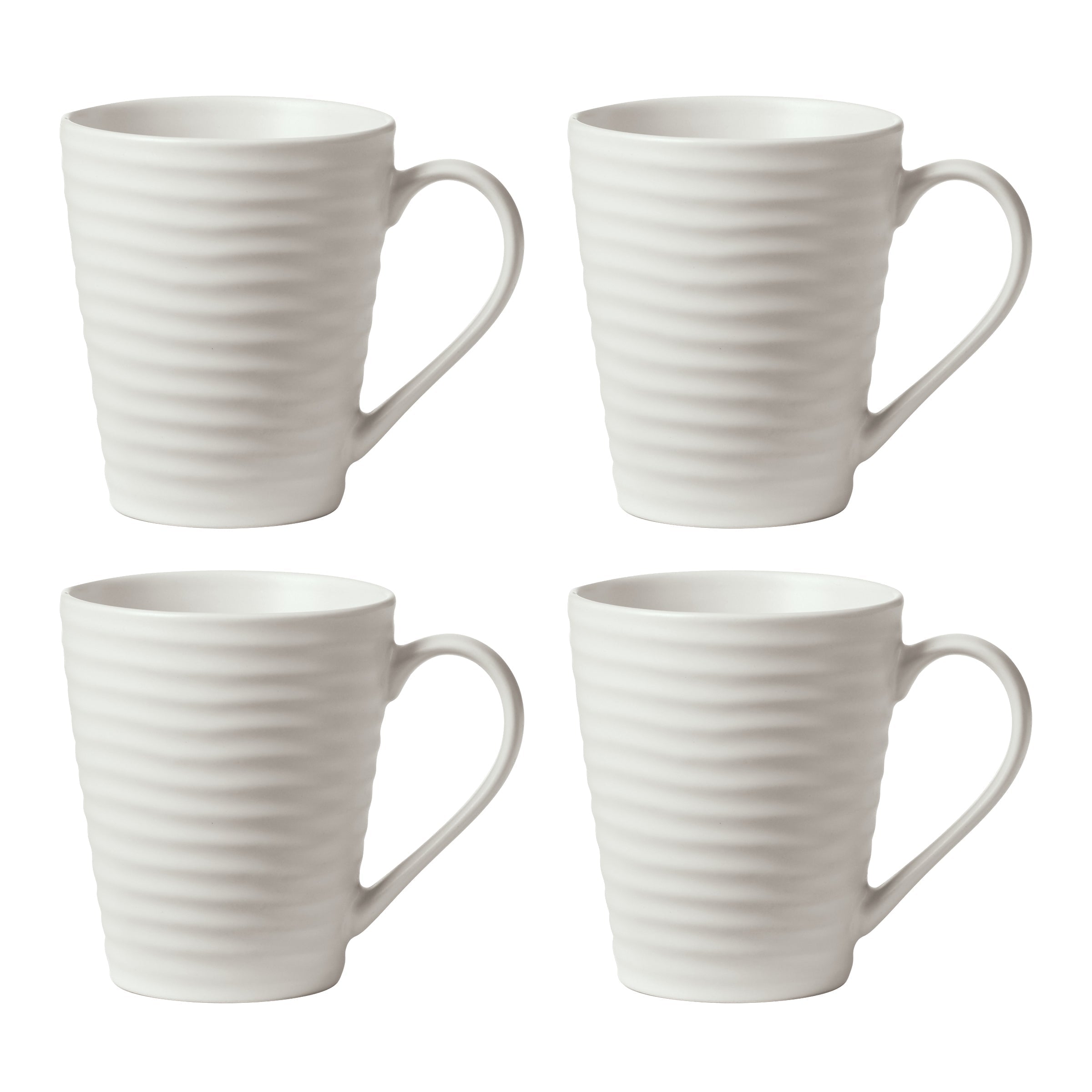 Ridge White Mugs, Set of 4