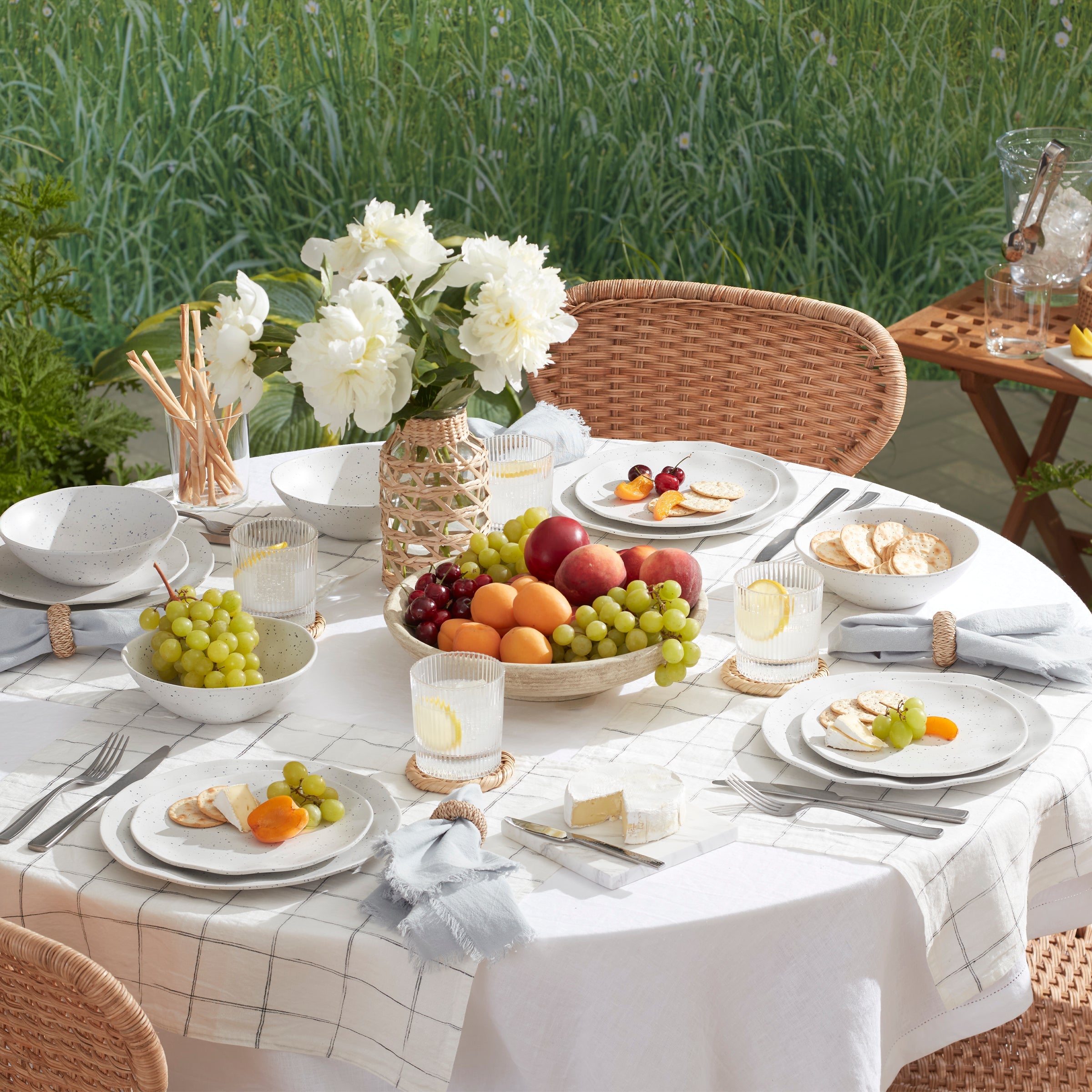 Terrazzo Melamine Cream 12-Piece Dinnerware Set - Image 5