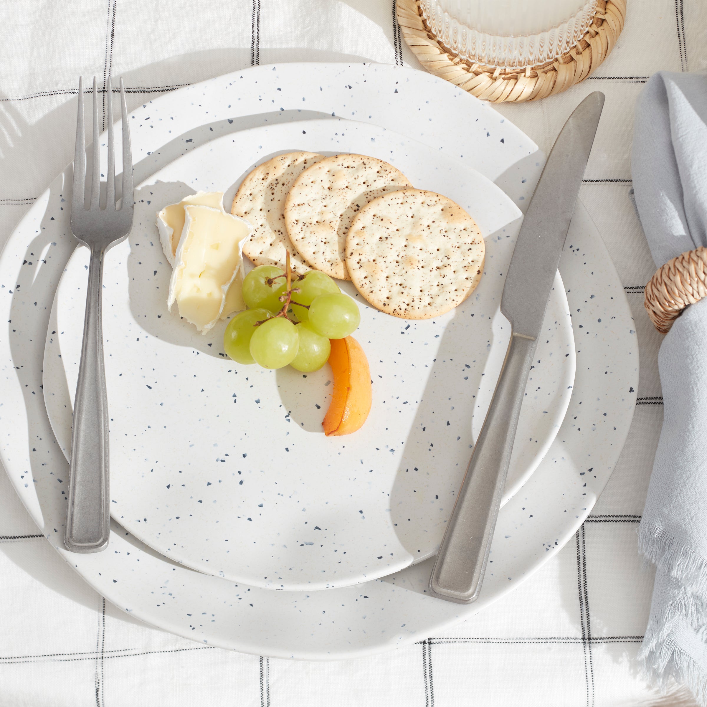 Terrazzo Melamine Cream 12-Piece Dinnerware Set - Image 3