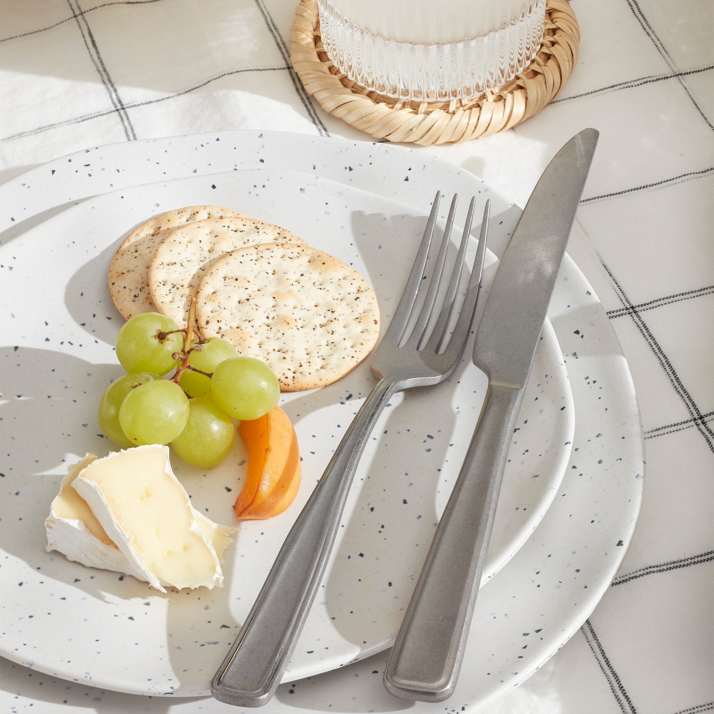 Terrazzo Melamine Cream 12-Piece Dinnerware Set - Image 4