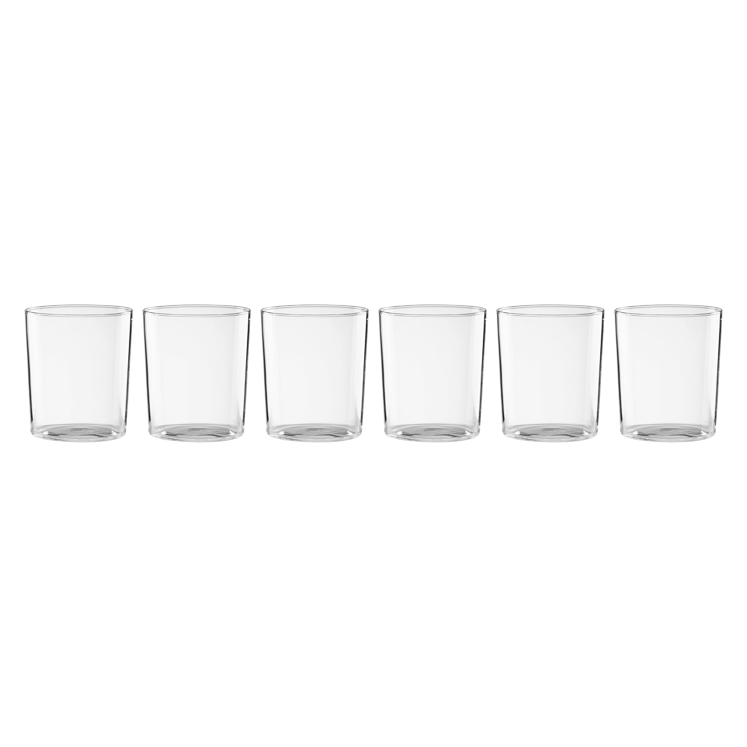 Stackable Clear Tall Glasses, Set of 6