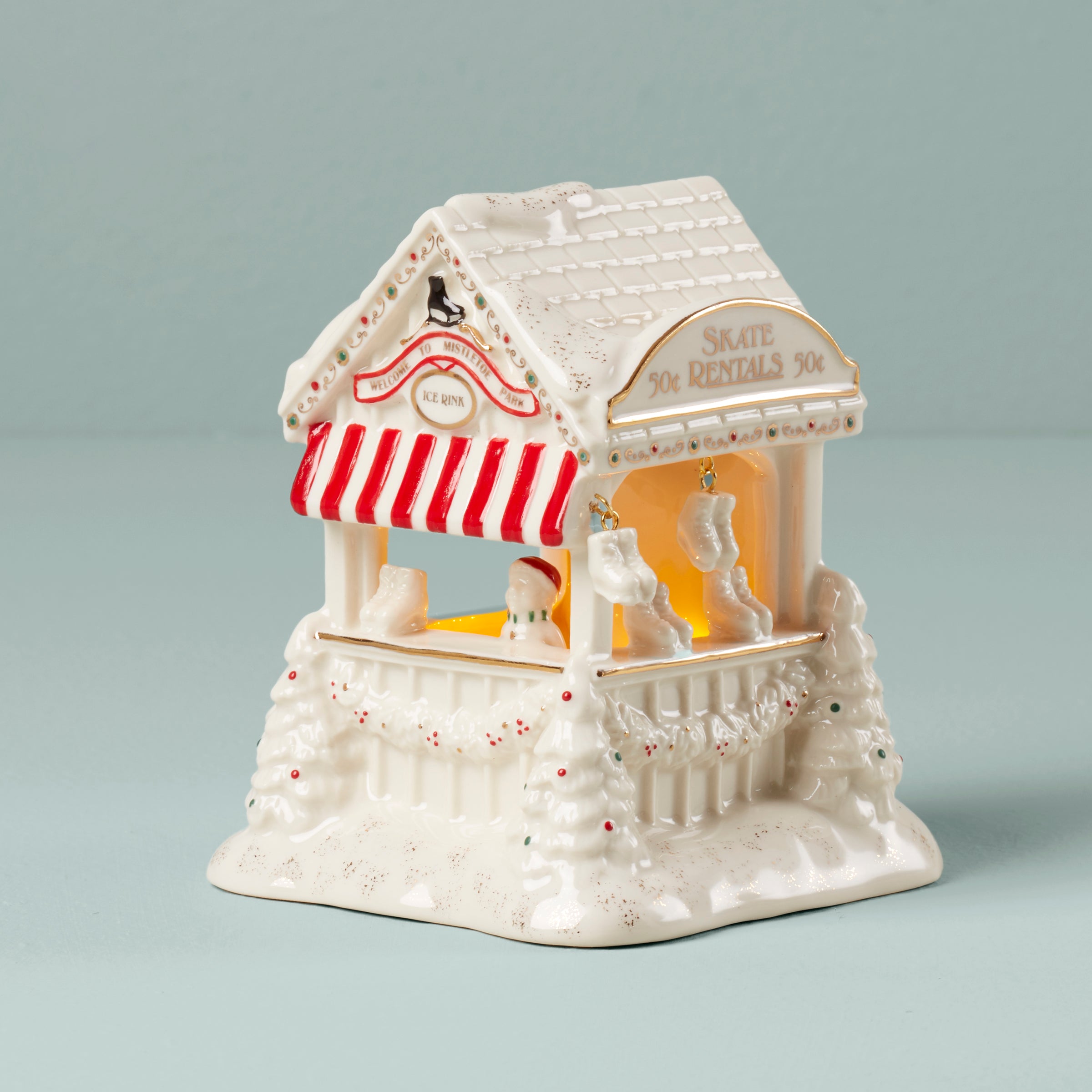 Mistletoe Park Ice Skate Rental Booth Figurine - Image 2