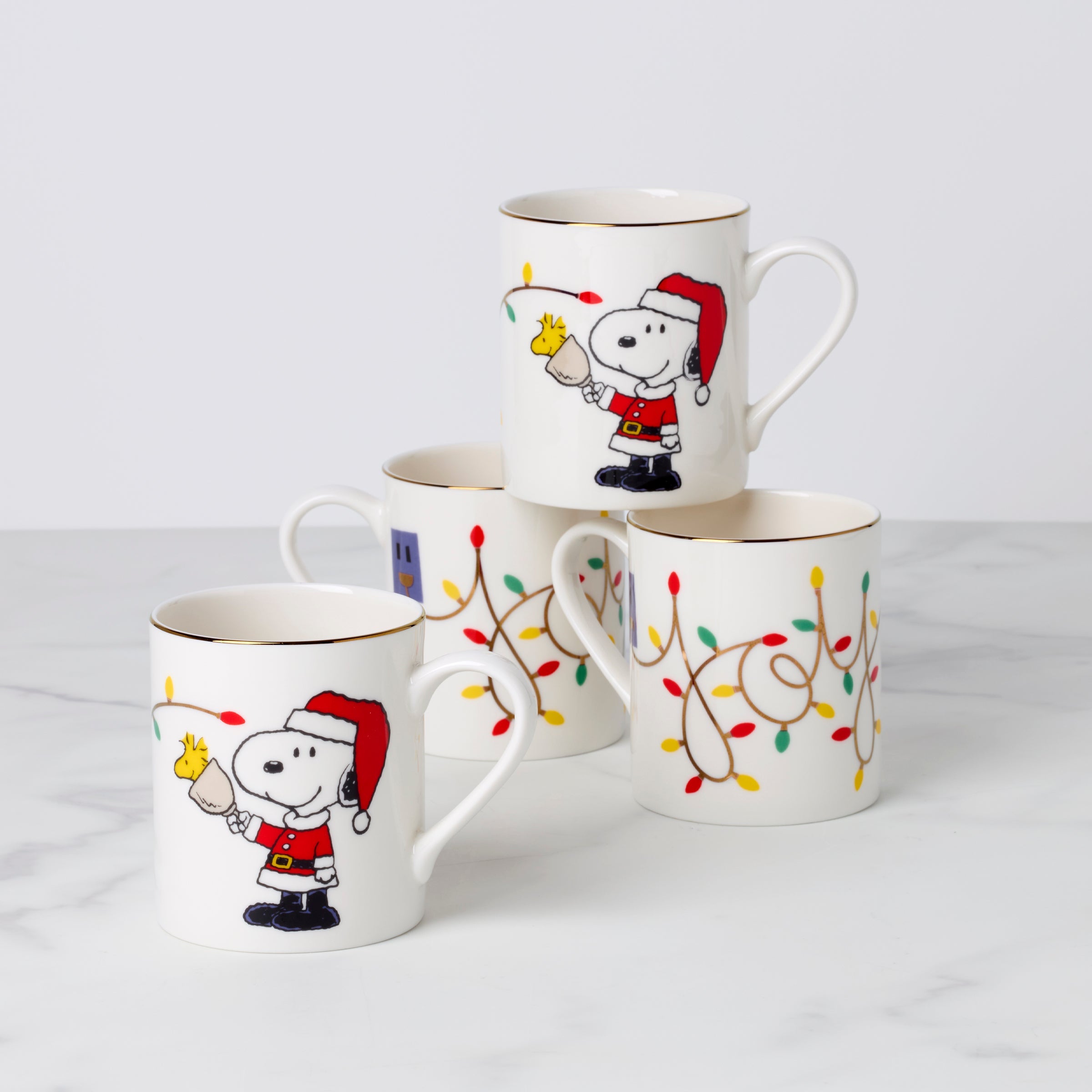 Snoopy Christmas Mugs, Set of 4 - Image 2