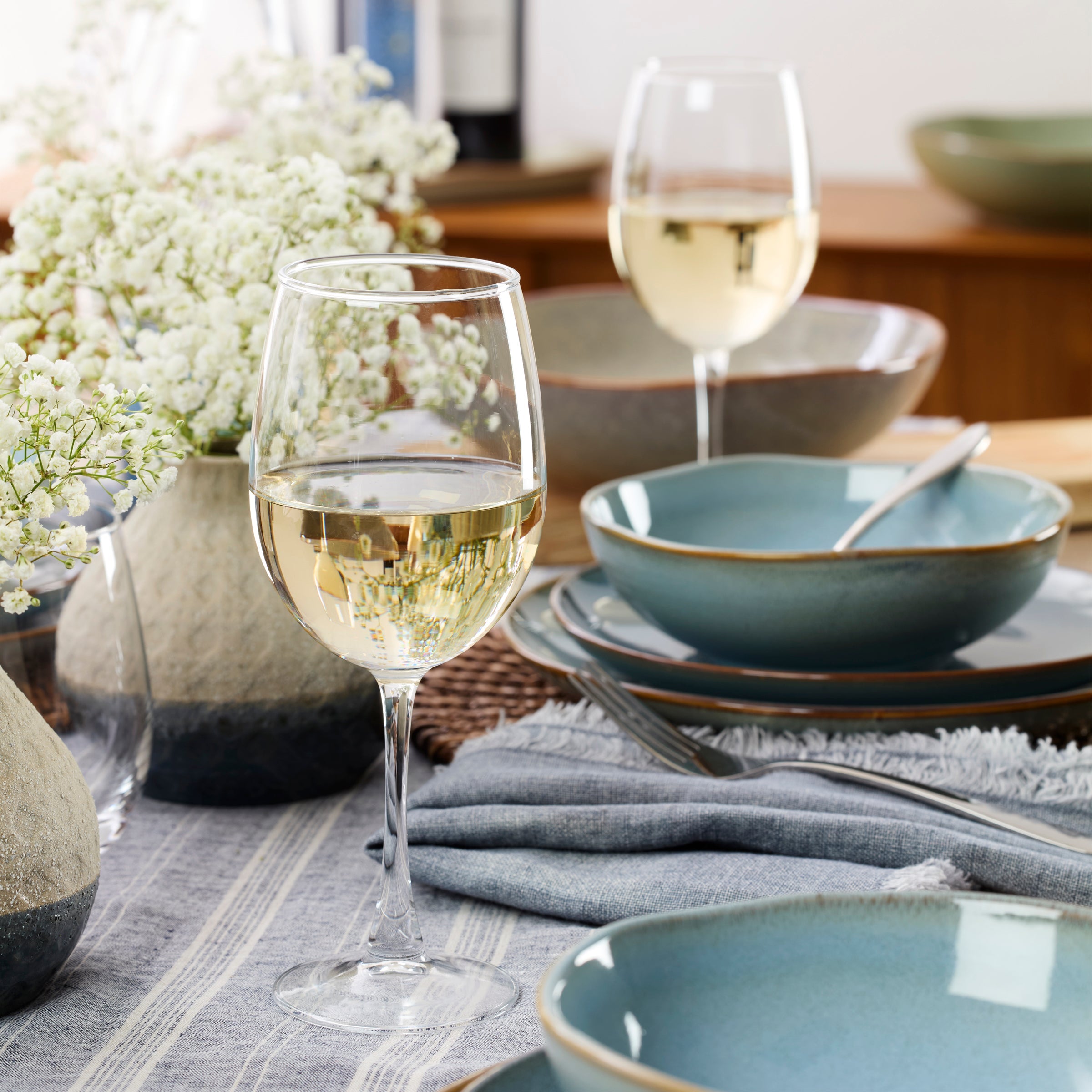 Organic Shades Blue 12-Piece Dinnerware Set - Image 4