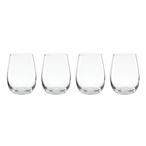 5 O'Clock Stemless Wine Glasses, Set of 4