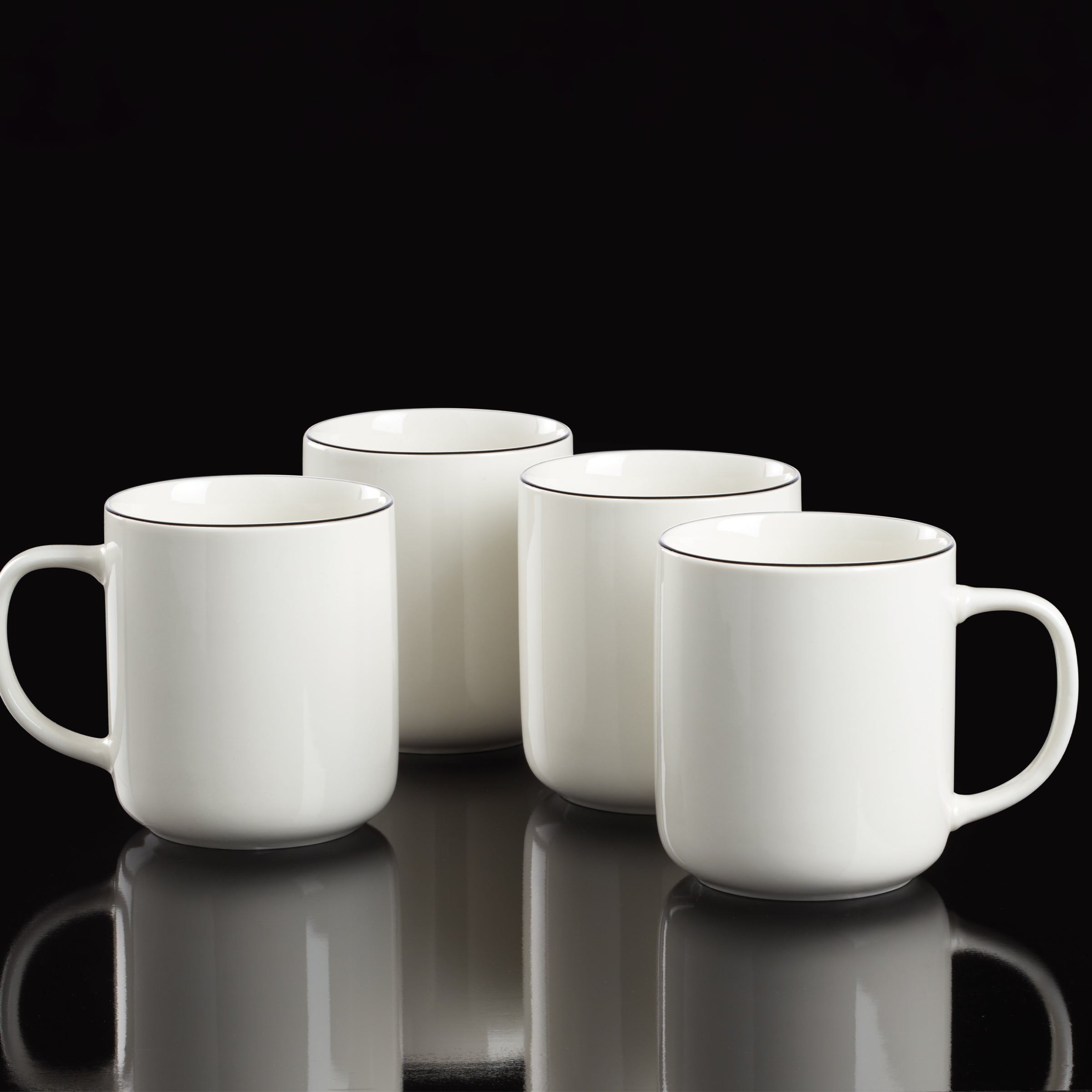 24 Seven Black Rim Mugs, Set of 4 - Image 2
