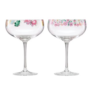 Floral Brights Coupe Glasses, Set of 2