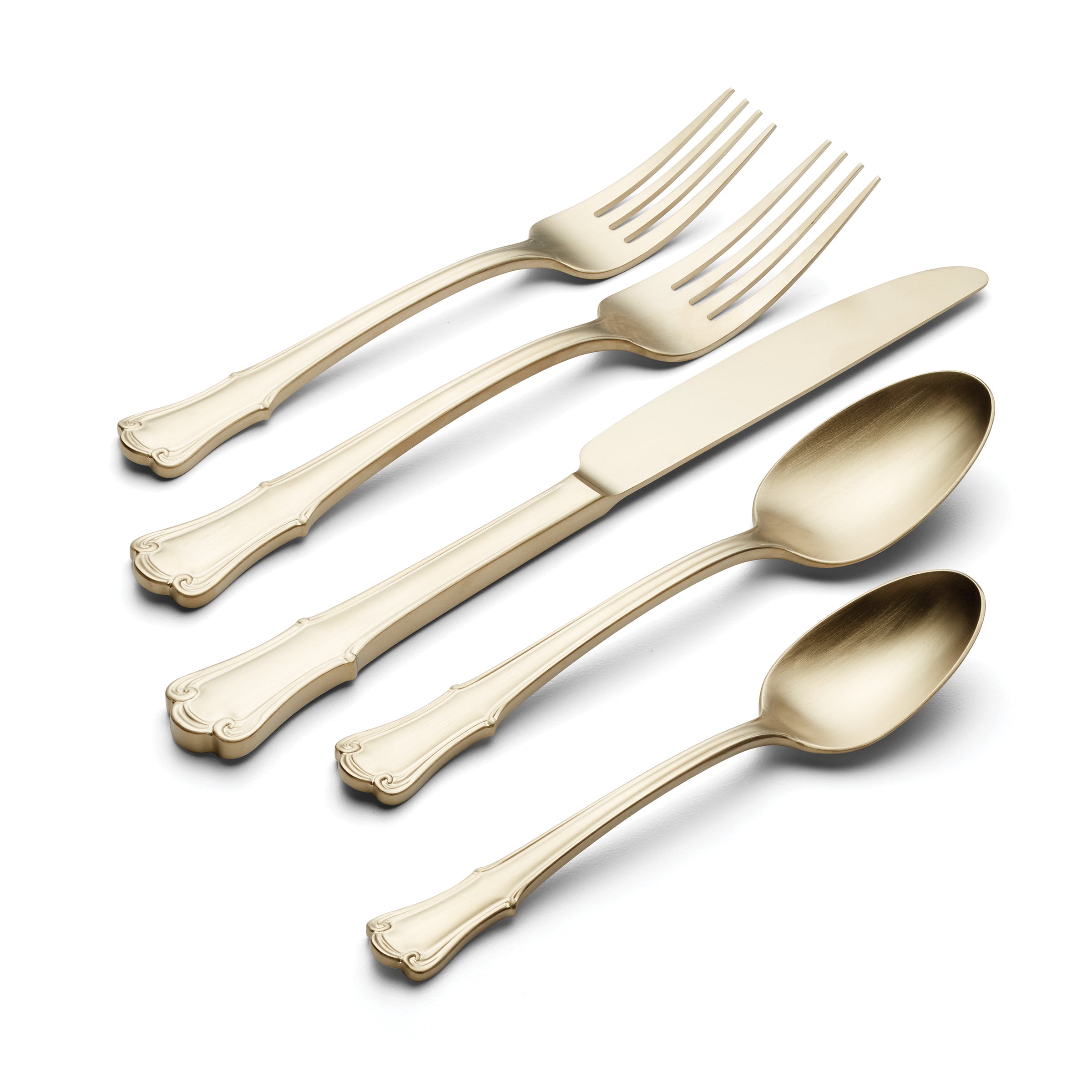 James Street Champagne Satin 20-Piece Flatware Set - Image 2