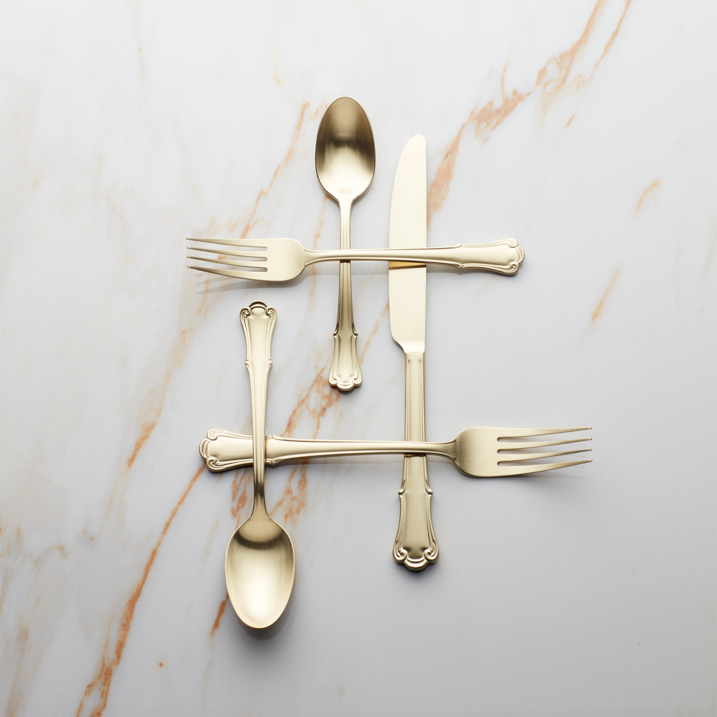 James Street Champagne Satin 20-Piece Flatware Set - Image 3