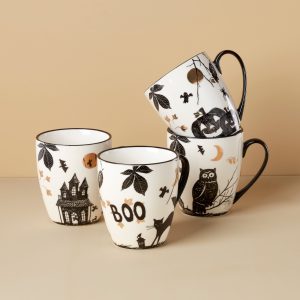 Haunted Halloween Mugs, Set of 4