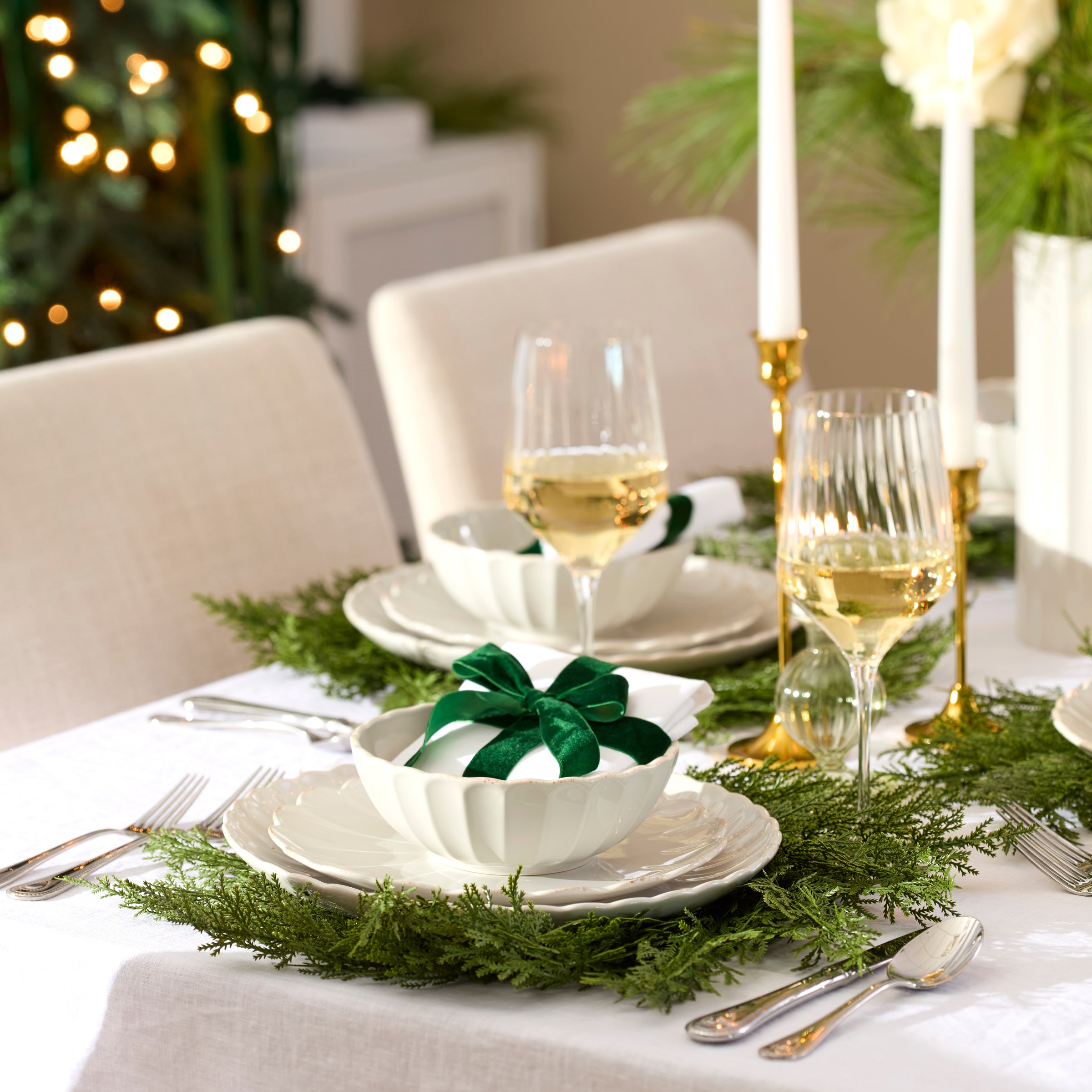 French Perle Scallop White All-Purpose Bowls, Set of 4 - Image 6